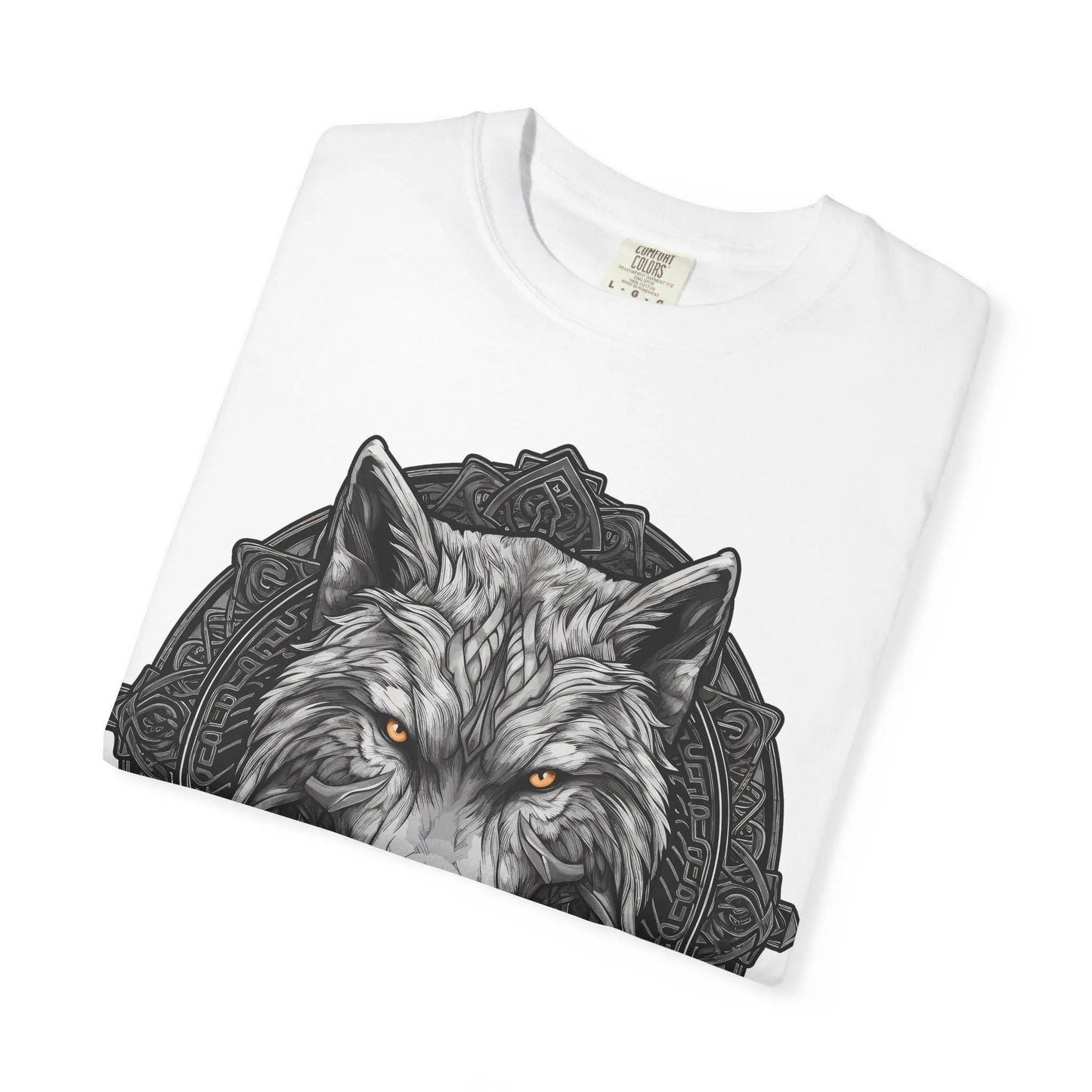 Wolf Face T-Shirt Unisex Garment-Dyed Soft Cotton Graphic Tee Casual Wildlife Apparel - Toddcraft