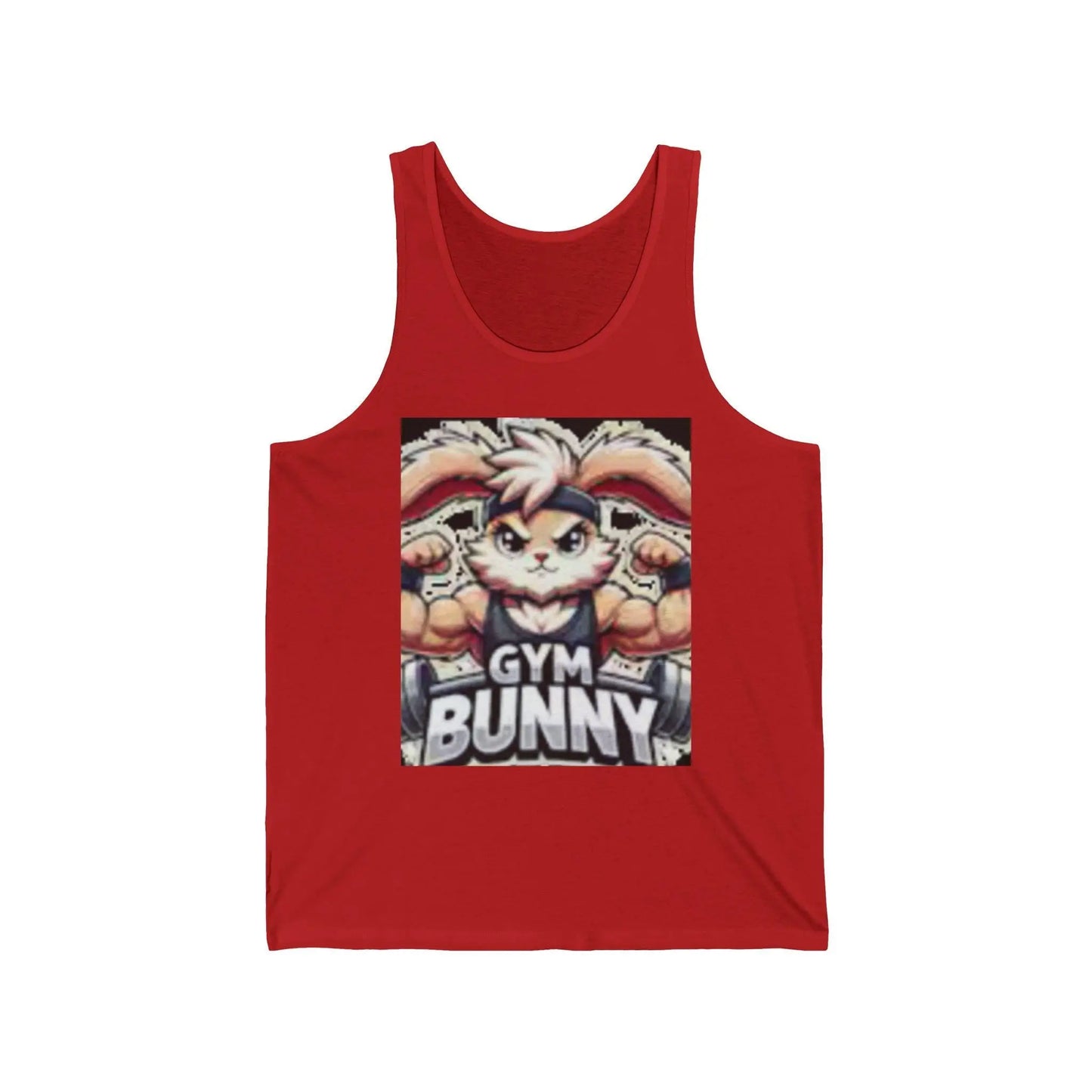 Gym Bunny Unisex Jersey Tank Top Cute Bunny Lifting Weights Workout Shirt for Fitness Lovers - Toddcraft