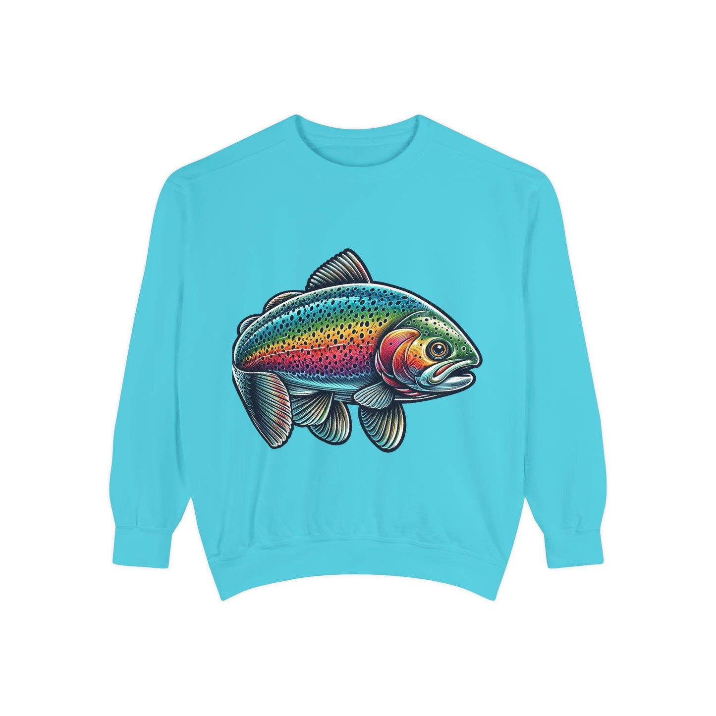 Colorful Rainbow Fish Unisex Sweatshirt, Eco-friendly Apparel, Casual Wear, Fishing Gift, Outdoor Lover's Fashion