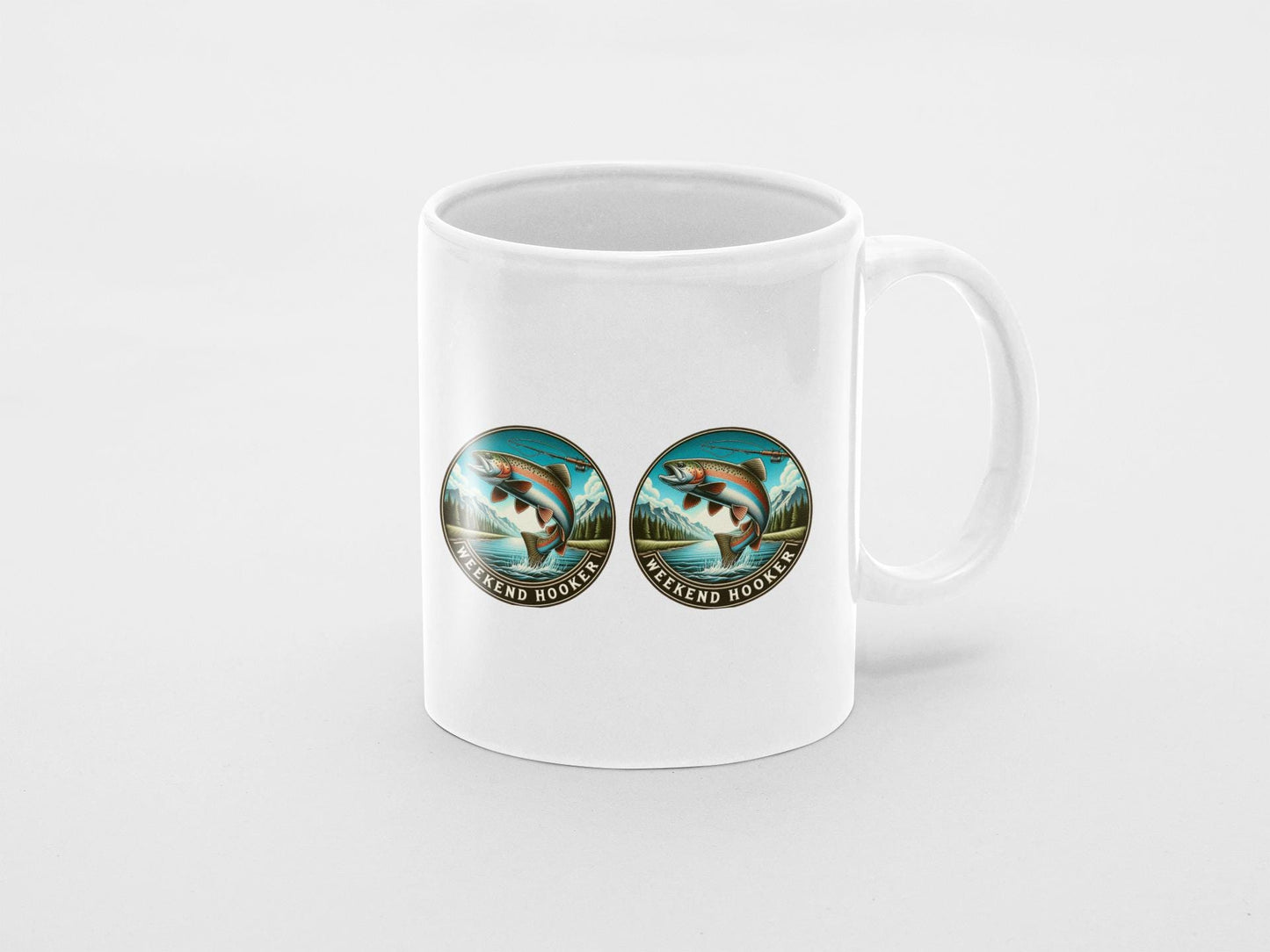 Rainbow Fish Enthusiast Jumbo Mug 20oz | Big Fishing Coffee Cup, Weekend Hooker Outdoor Trout Lover Gift