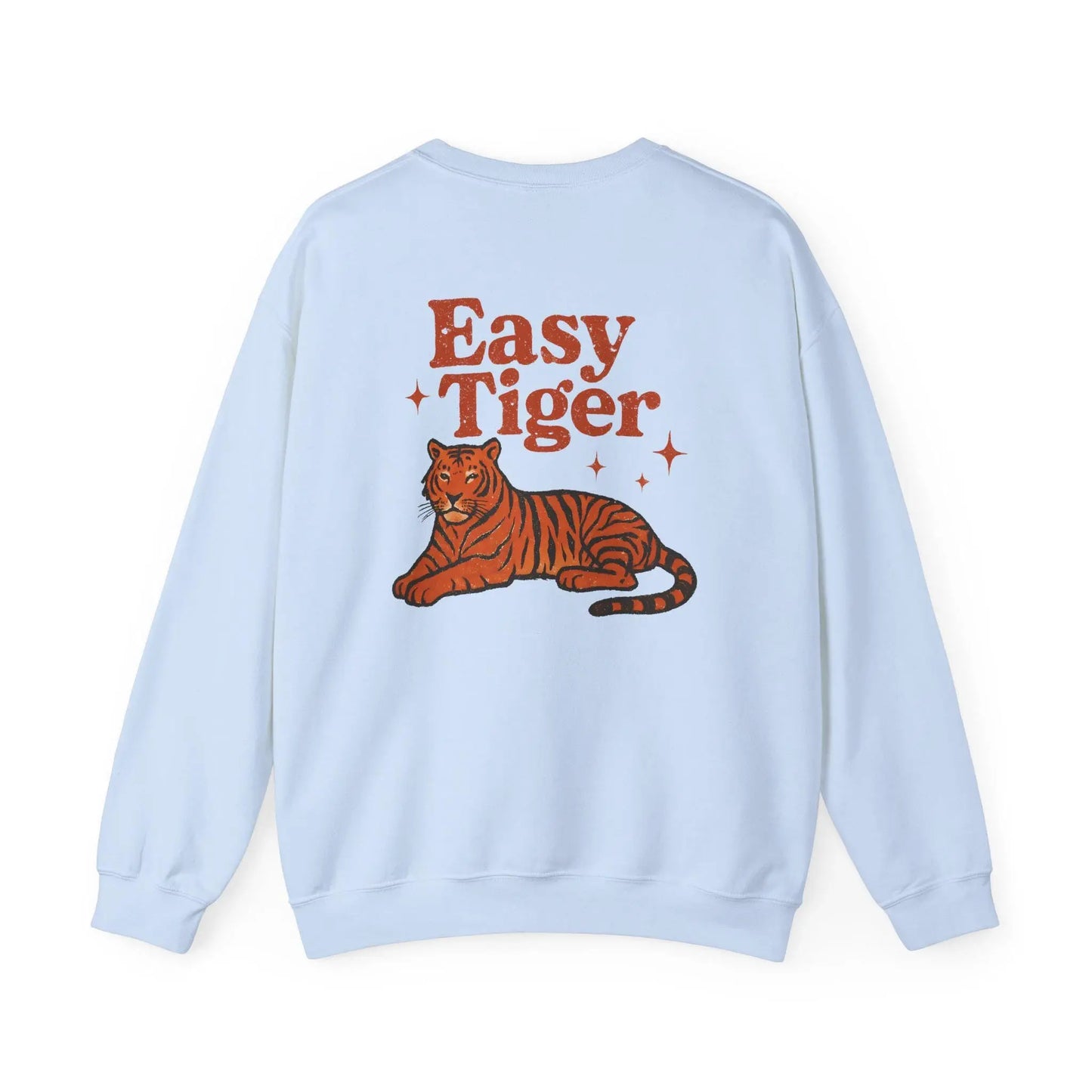Vintage Retro Heavy Blend Crewneck Sweatshirt Unisex Easy Tiger Graphic Pullover Cozy Streetwear - Toddcraft