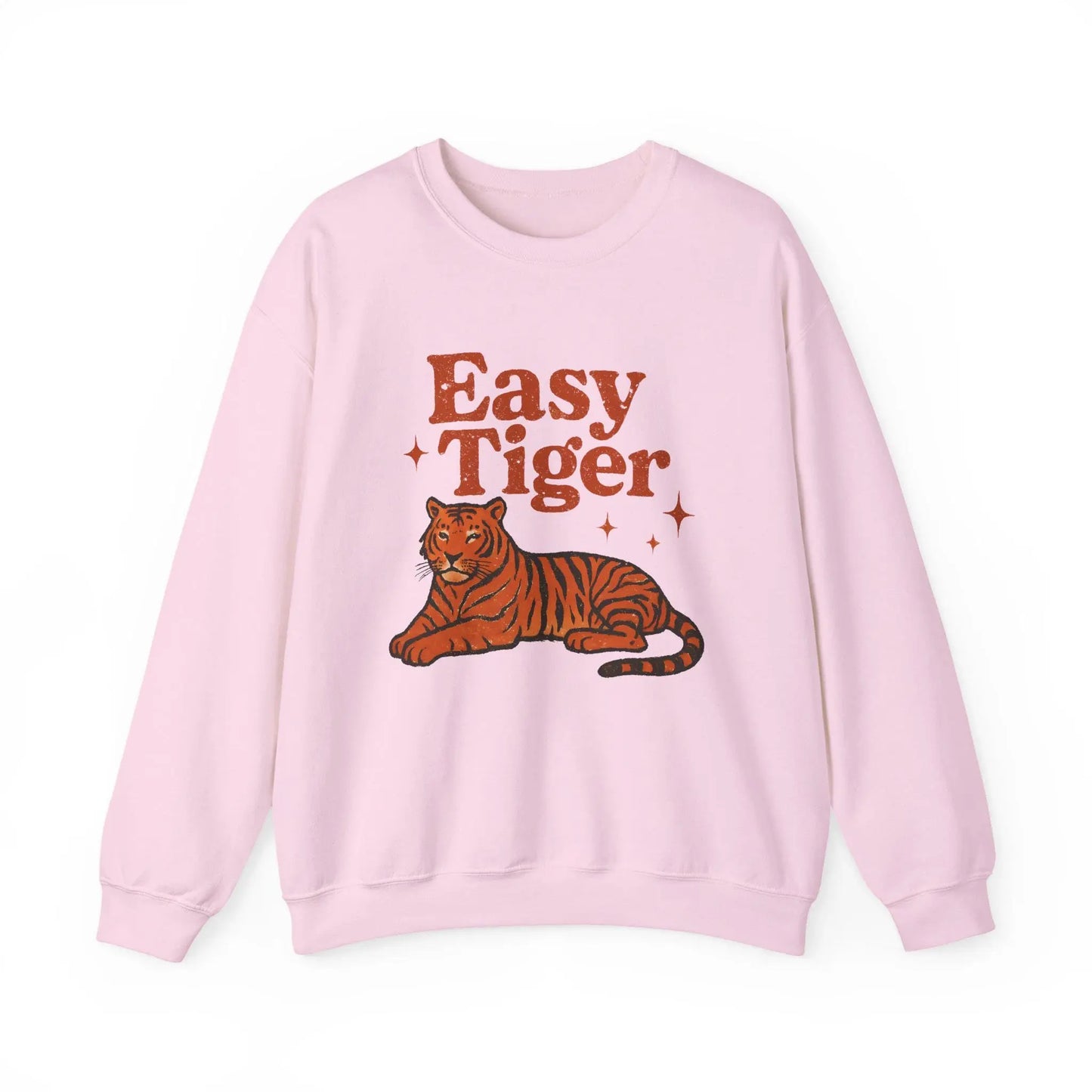 Vintage Retro Heavy Blend Crewneck Sweatshirt Unisex Easy Tiger Graphic Pullover Cozy Streetwear - Toddcraft