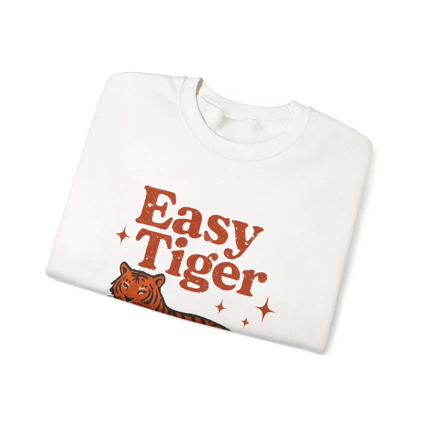 Vintage Retro Heavy Blend Crewneck Sweatshirt Unisex Easy Tiger Graphic Pullover Cozy Streetwear - Toddcraft