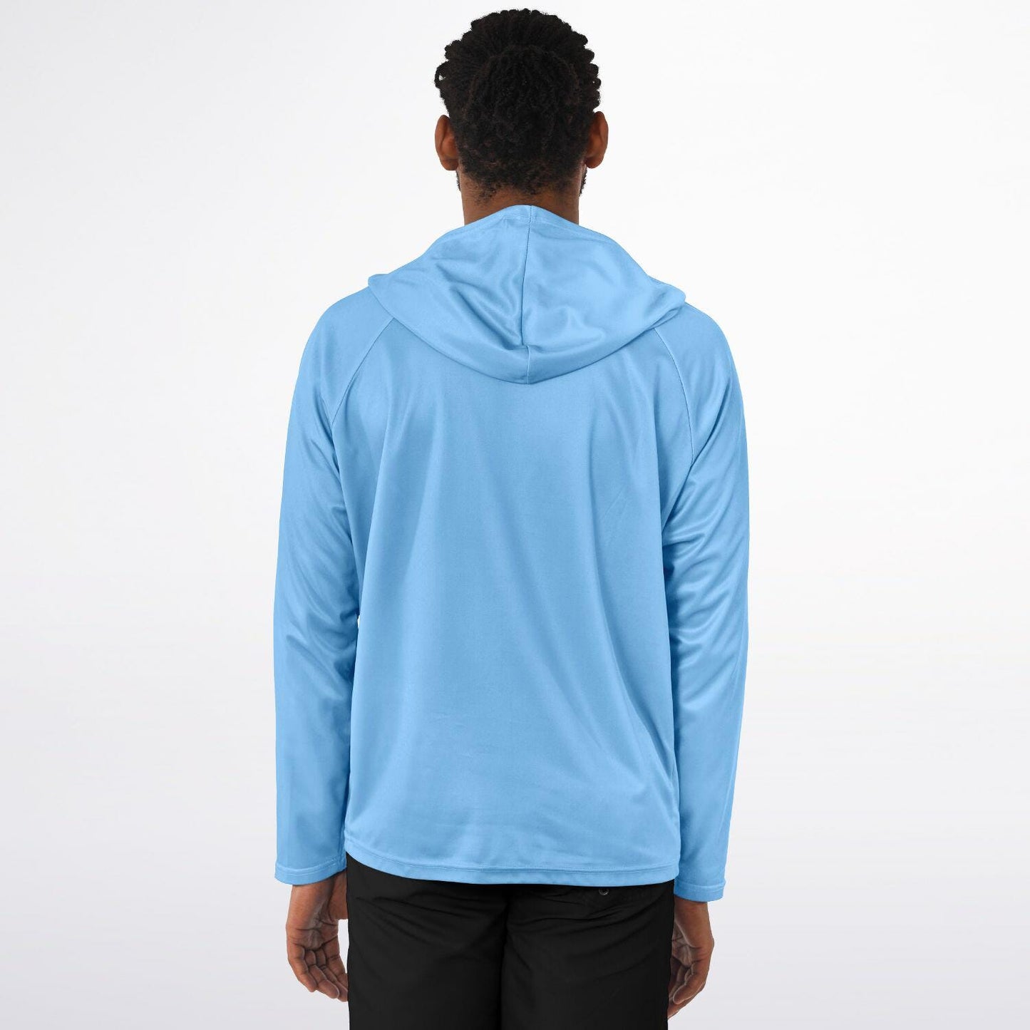 Men's Long Sleeve Hooded Performance Shirt - Lightweight Moisture-Wicking AOP Activewear Top
