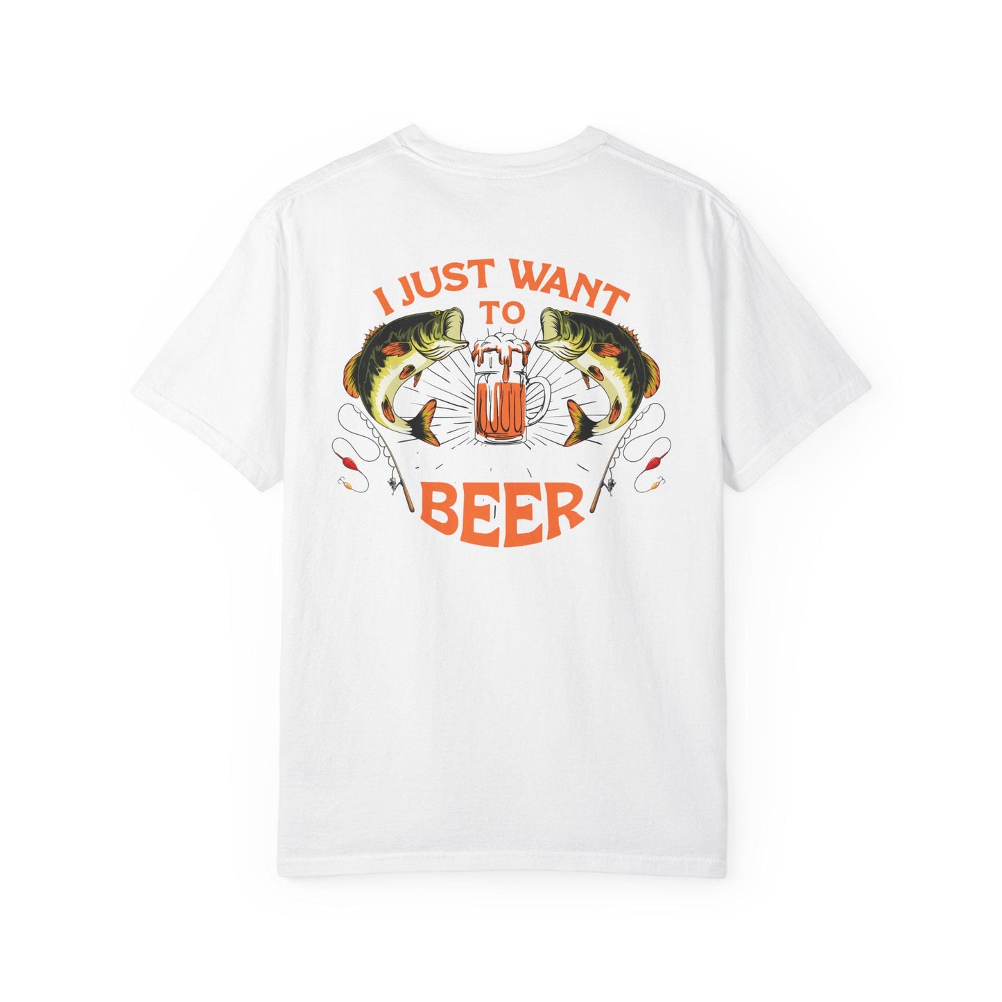 Fishing Enthusiast T-Shirt, I Just Want to Beer Tee, Gifts for Fishermen, Beer Lover's Apparel, Outdoor Adventure Shirt, Funny Fishing