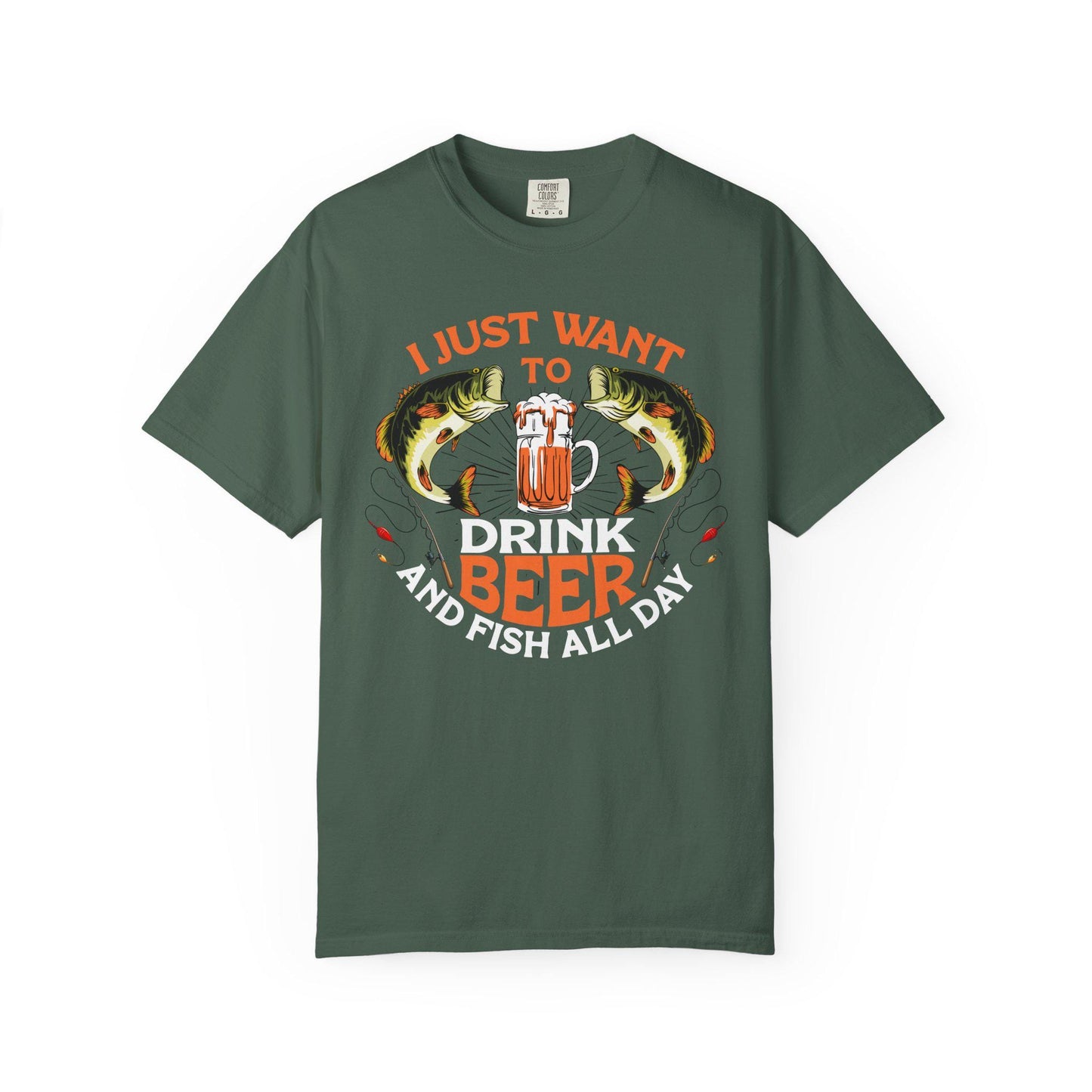 Fishing Enthusiast T-Shirt, I Just Want to Beer Tee, Gifts for Fishermen, Beer Lover's Apparel, Outdoor Adventure Shirt, Funny Fishing