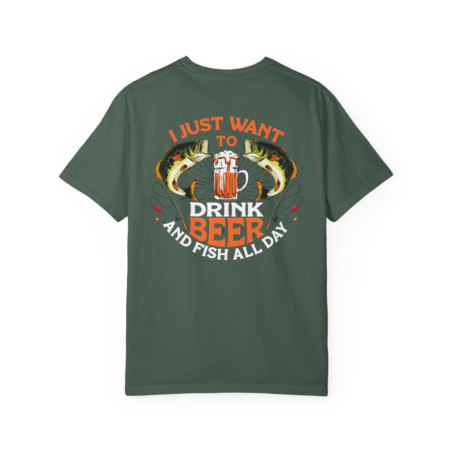 Fishing Enthusiast T-Shirt, I Just Want to Beer Tee, Gifts for Fishermen, Beer Lover's Apparel, Outdoor Adventure Shirt, Funny Fishing