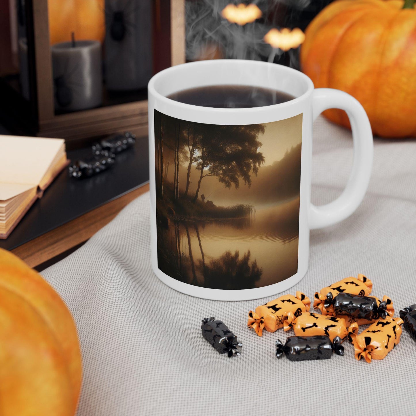 Ceramic Nature Mug for Coffee Lovers Outdoor Inspired Coffee Cup, Rustic Gift for Hiking & Camping Enthusiasts