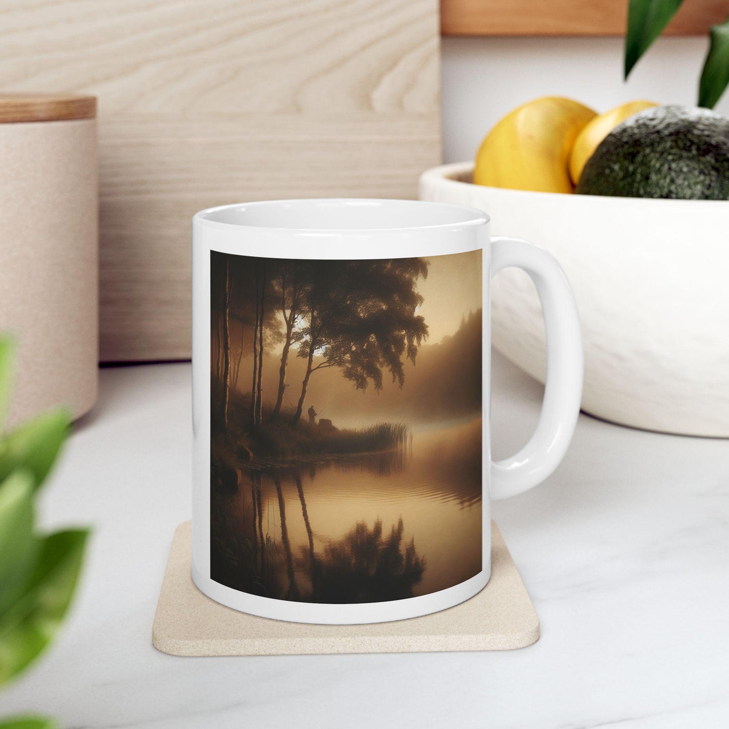 Ceramic Nature Mug for Coffee Lovers Outdoor Inspired Coffee Cup, Rustic Gift for Hiking & Camping Enthusiasts