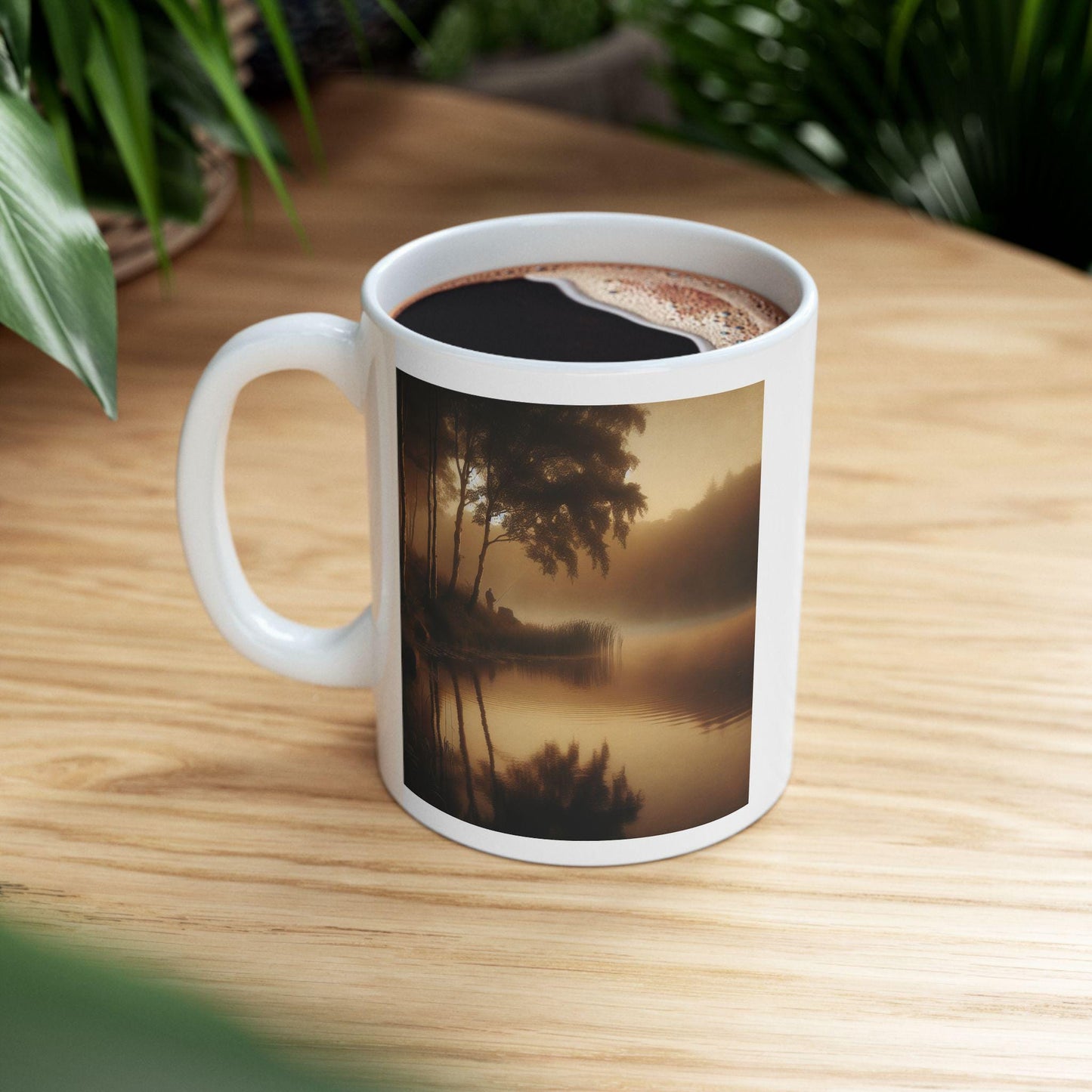 Ceramic Nature Mug for Coffee Lovers Outdoor Inspired Coffee Cup, Rustic Gift for Hiking & Camping Enthusiasts