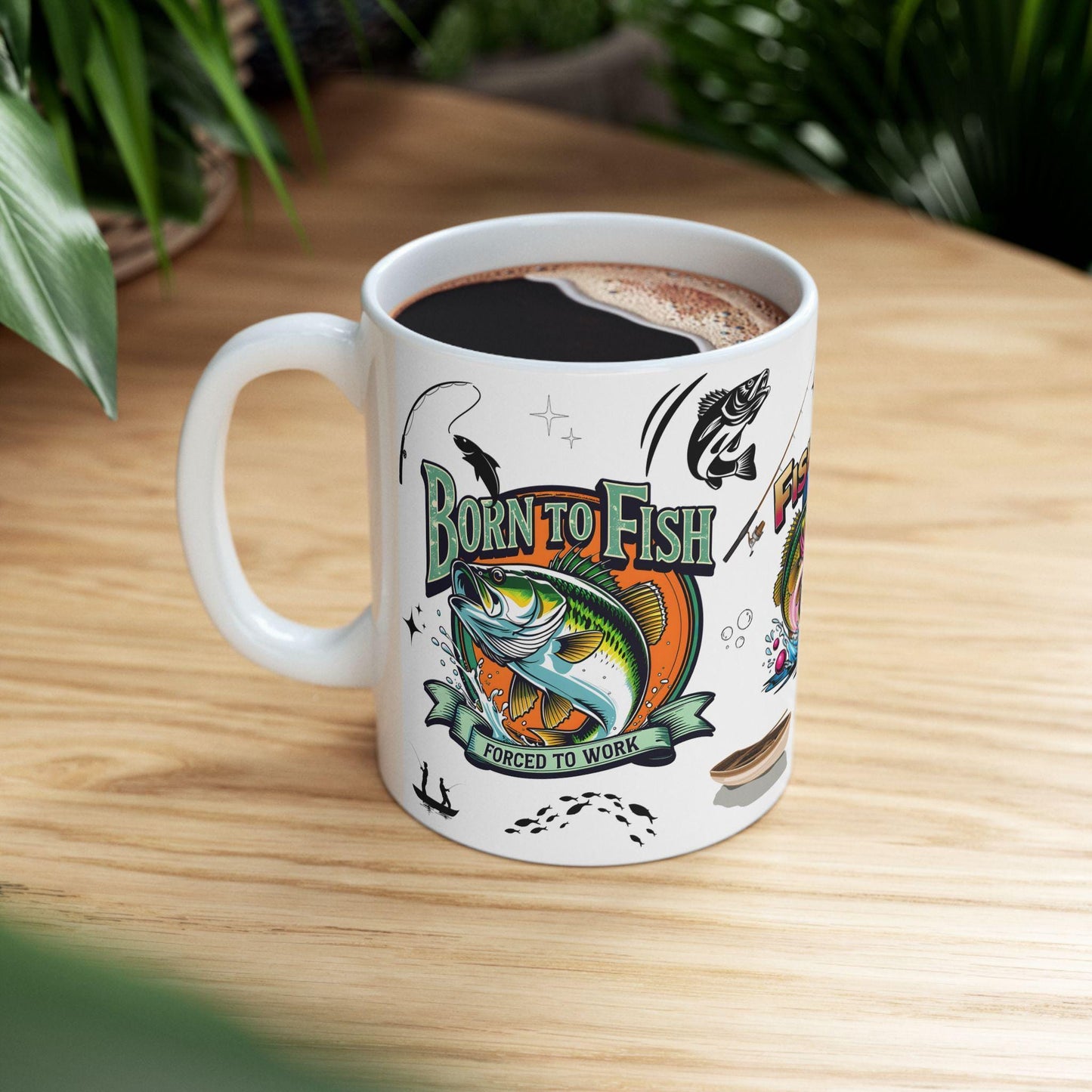 Adventure Ceramic Mug - Perfect Gift for Anglers, Coffee Lovers, Enthusiasts, Personalized Decor, Bass Fishing Mug