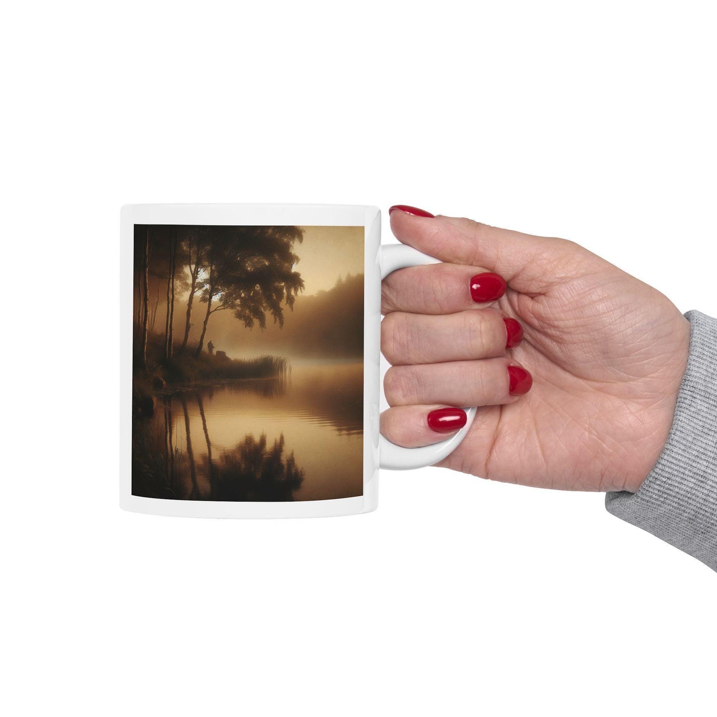 Ceramic Nature Mug for Coffee Lovers Outdoor Inspired Coffee Cup, Rustic Gift for Hiking & Camping Enthusiasts