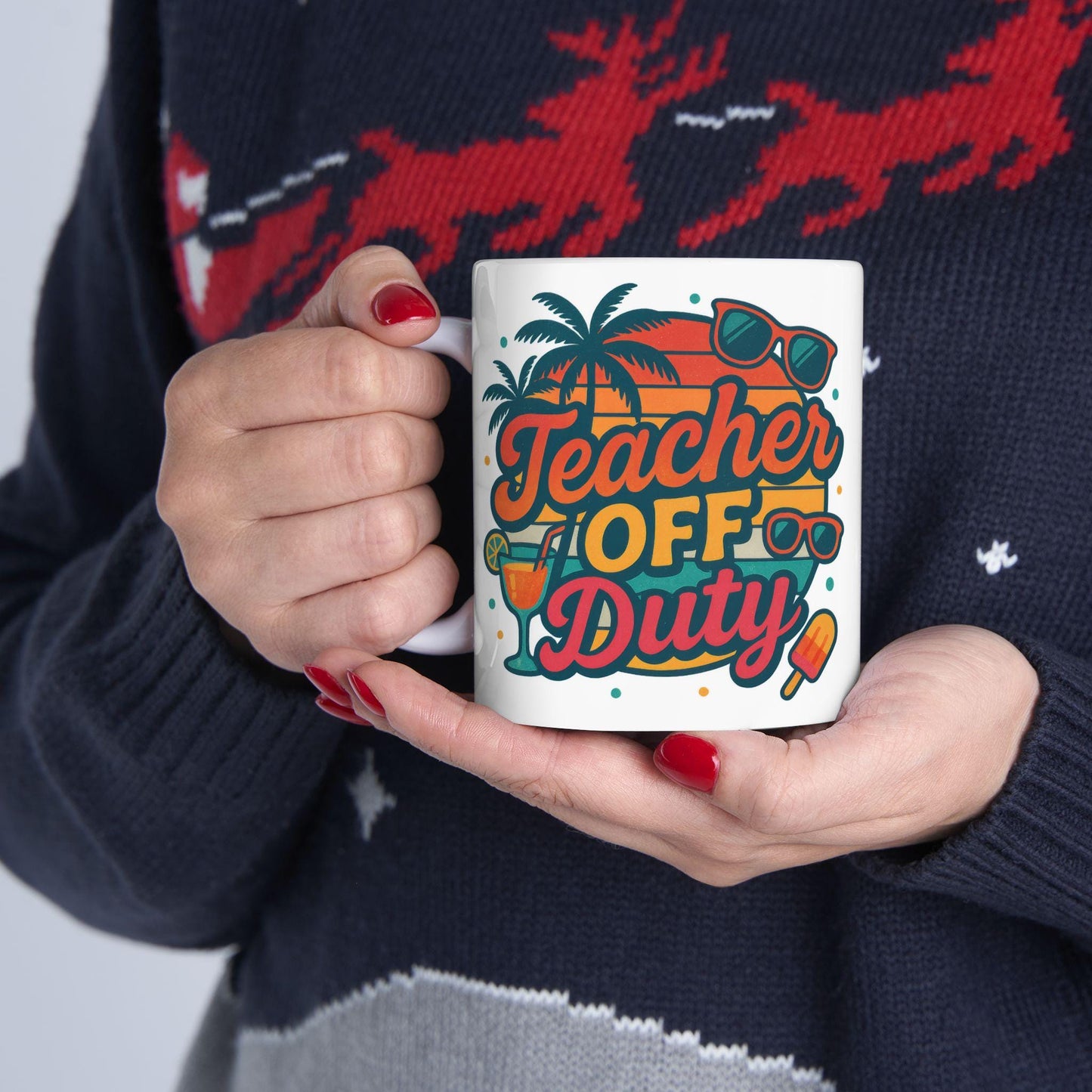 Teacher Off Duty Mug & Graphic Tee, Funny Teacher Gift, Ceramic Coffee Cup 11oz 15oz, Back to School, Teacher Appreciation Present