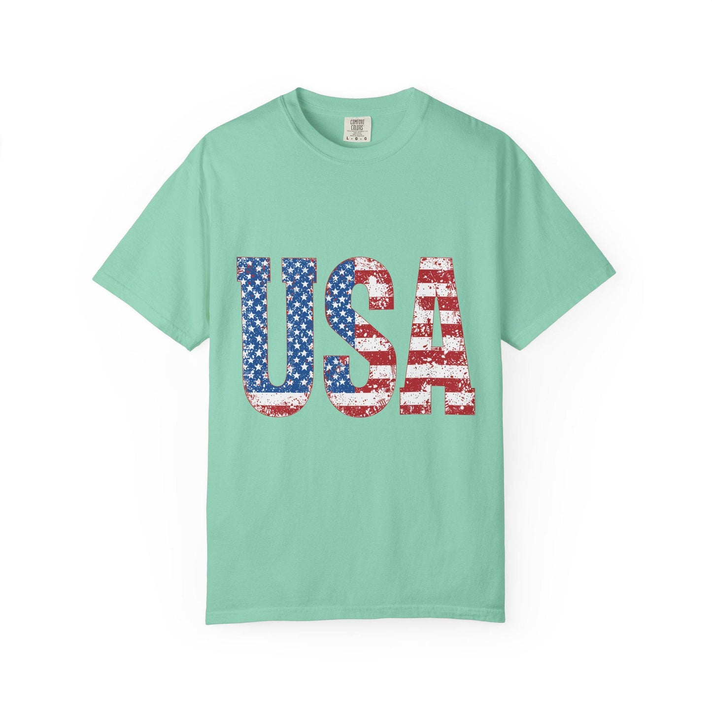 USA Patriotic Tee Unisex Garment-Dyed T-Shirt for Family 4th of July, Memorial Day, Independence Day Group Shirt