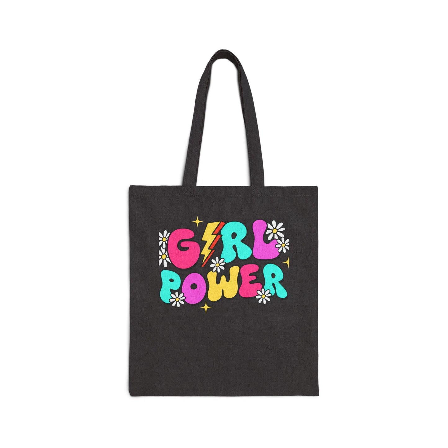Girls Power Cotton Canvas Tote Bag, Reusable Eco-Friendly Shopping Bag, Feminist Gift, Durable Beach & Market Tote for Women Teens