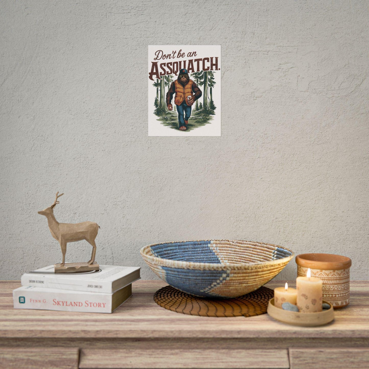 Dont Be An Assquach Rolled Poster Funny Wall Art Print Gift for Humor Decor Bedroom Office Vegan Squatch Lover - Toddcraft