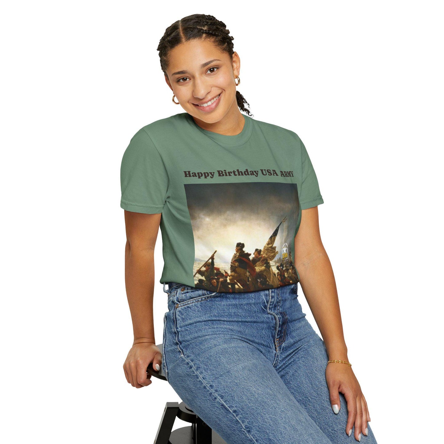 George Washington Crossing the Potomac - Celebrating 250 Years of American Army Honor, Courage, and Service Garment Dyed T-Shirt great gift - Toddcraft