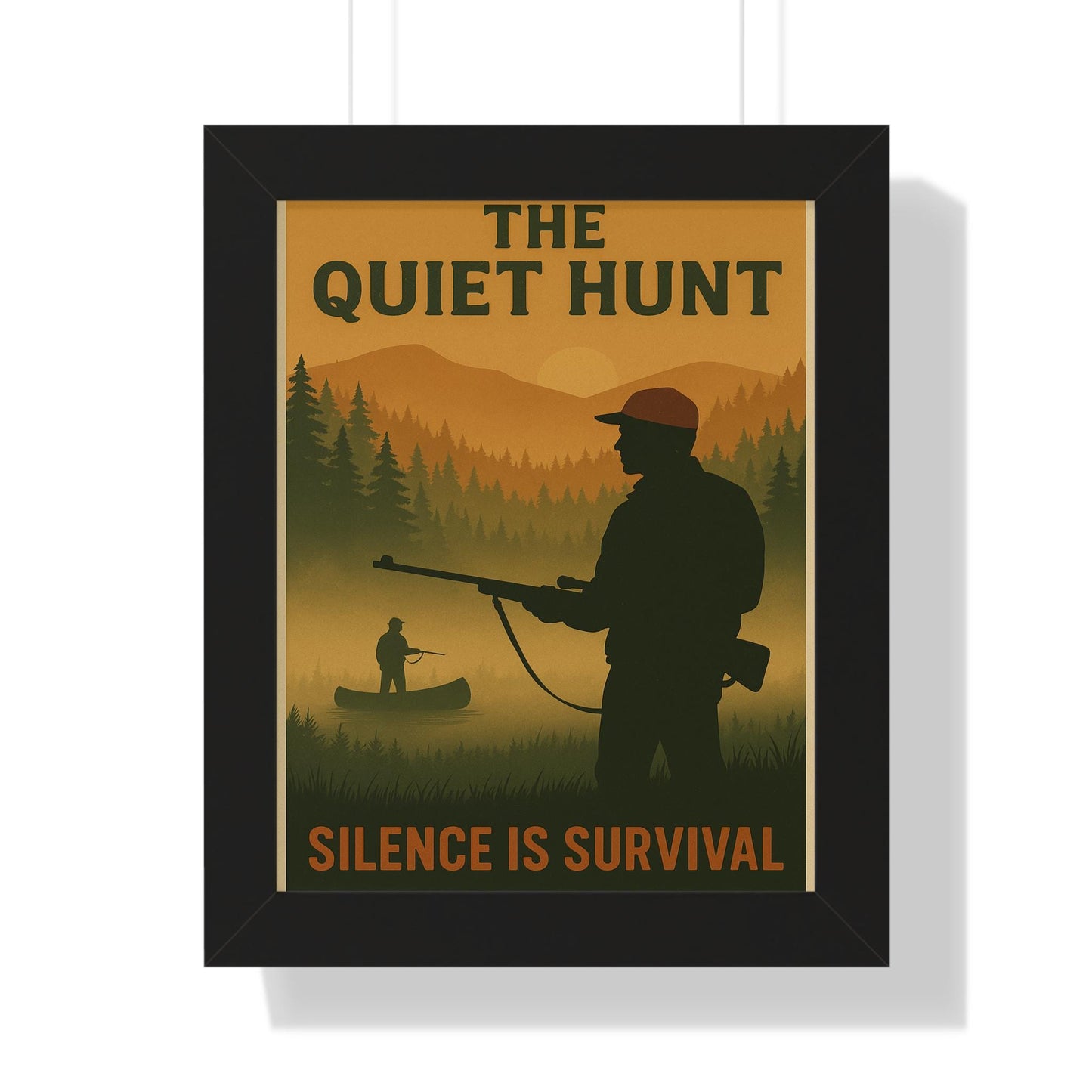 Buck Hunter Framed Vertical Poster - Elegant Custom Wall Art for Home, Office & Gallery Decor, Rustic Nature Print