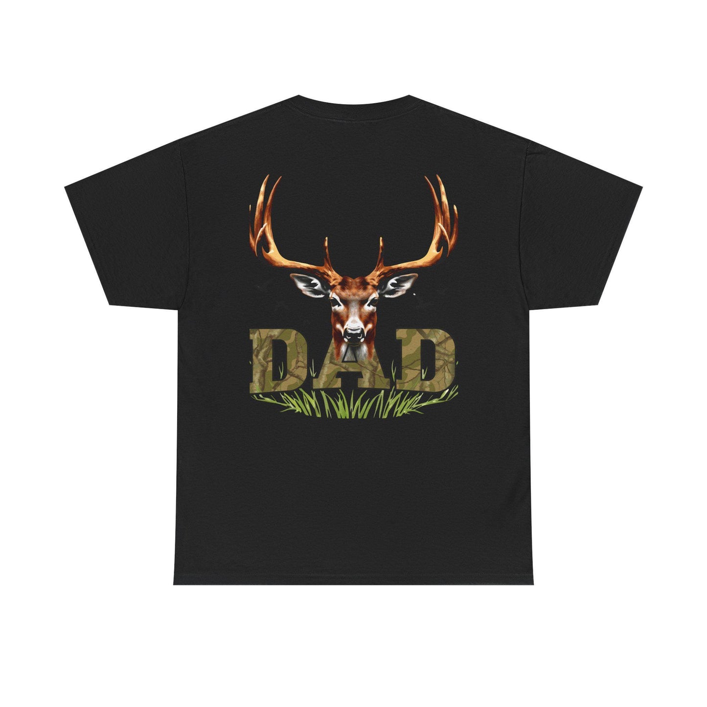 Deer Antlers T-Shirt for Dad Fathers Day Gift Hunters Tee Nature Lover Outdoorsman Gift for Grandpa Stepdad Heavy Cotton Unisex