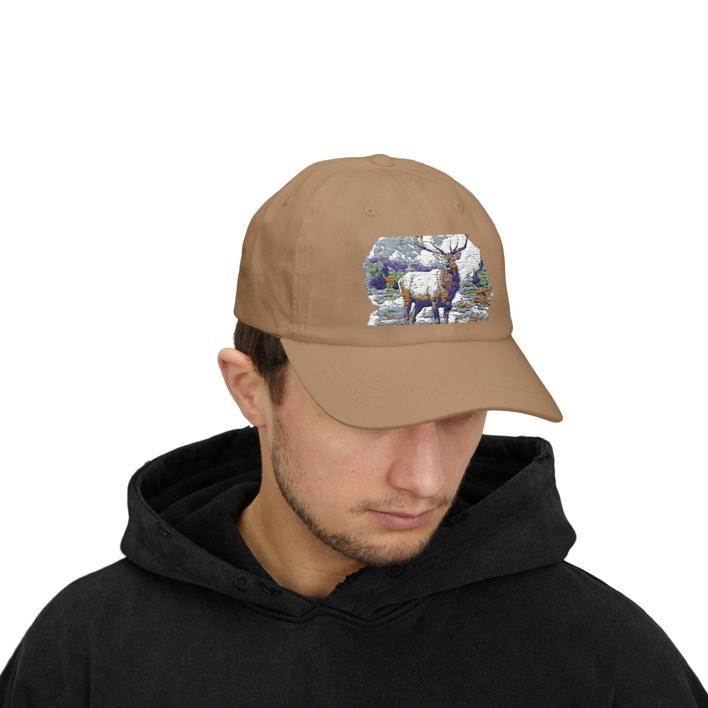 Elk Mountains Dad Cap - Classic Hunter Hat, Nature Lover Gifts, Outdoorsman Snapback, Forest Wildlife Adjustable Baseball Cap