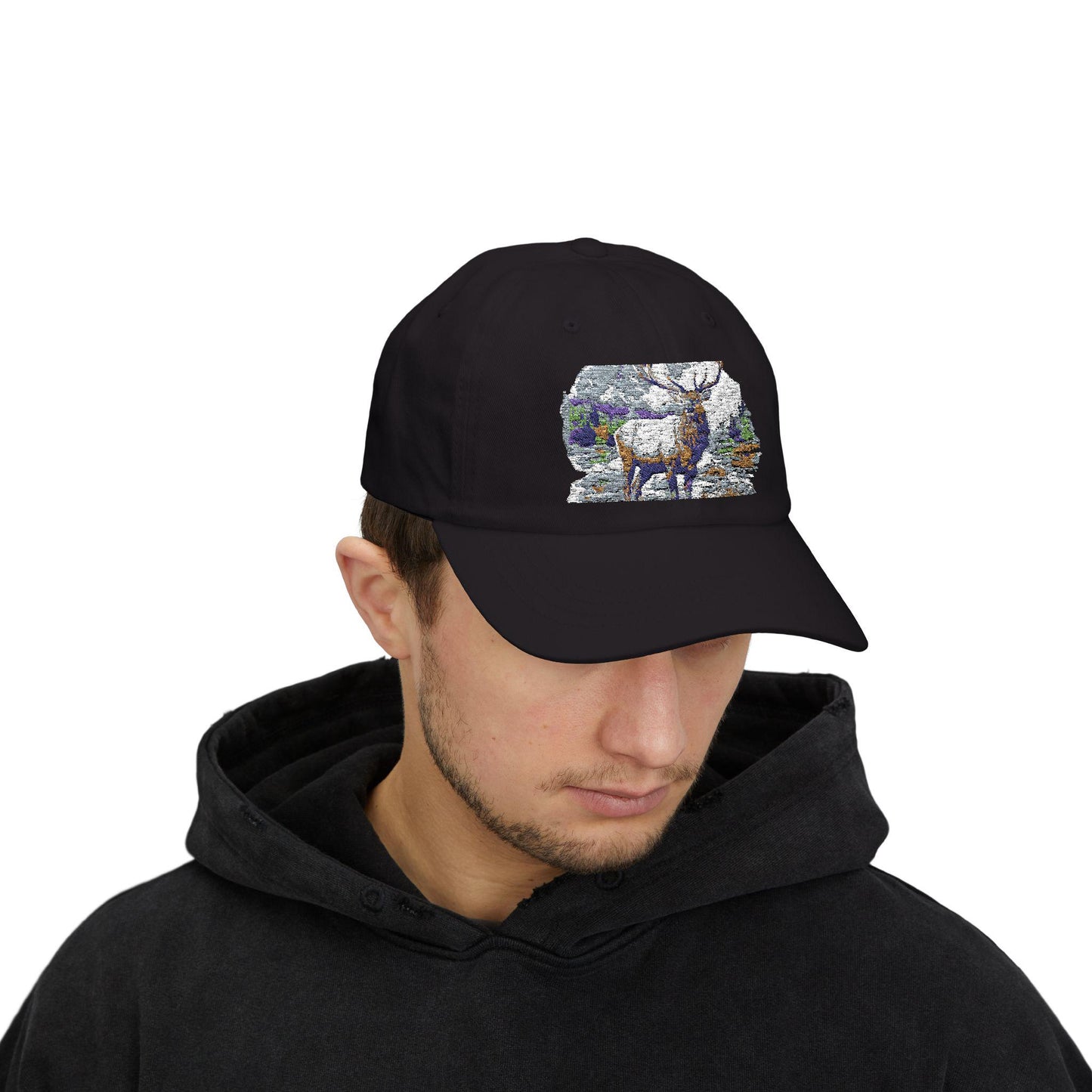 Elk Mountains Dad Cap - Classic Hunter Hat, Nature Lover Gifts, Outdoorsman Snapback, Forest Wildlife Adjustable Baseball Cap