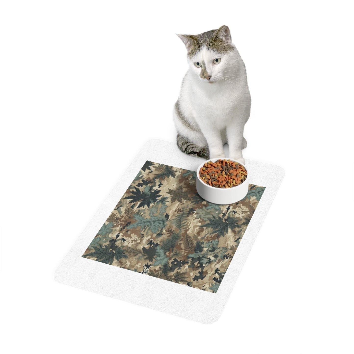 Camo Dog Food Mat 12x18 - Durable Non-Slip Pet Feeding Mat for Dogs, Waterproof & Easy Clean Pet Food Placemat