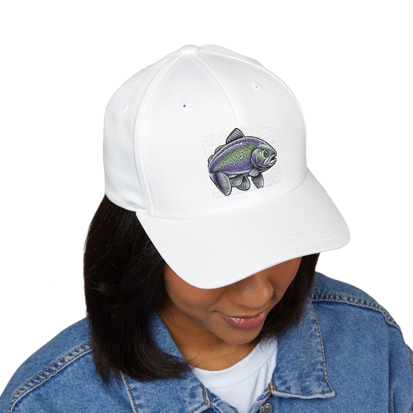 Embroidered Fishing Cap with Rainbow Trout Design, Stylish Fish Hat, Fisherman Gift & Summer Outdoor Gear