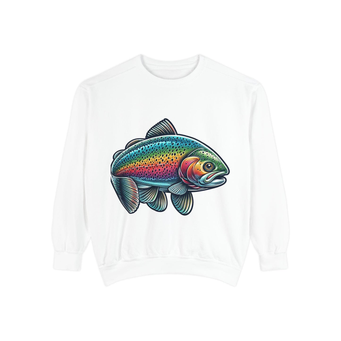 Colorful Rainbow Fish Unisex Sweatshirt, Eco-friendly Apparel, Casual Wear, Fishing Gift, Outdoor Lover's Fashion