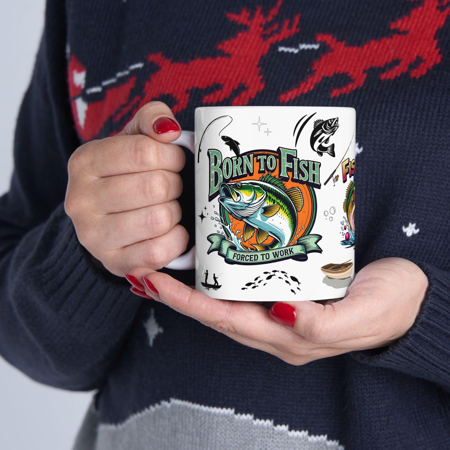 Fishing Adventure Ceramic Mug - Perfect Gift for Anglers, Coffee Lovers, Fishing Enthusiasts, Personalized Fishing Decor, Bass Fishing Mug
