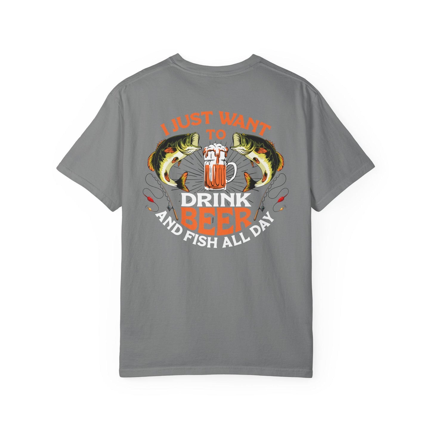 Fishing Enthusiast T-Shirt, I Just Want to Beer Tee, Gifts for Fishermen, Beer Lover's Apparel, Outdoor Adventure Shirt, Funny Fishing