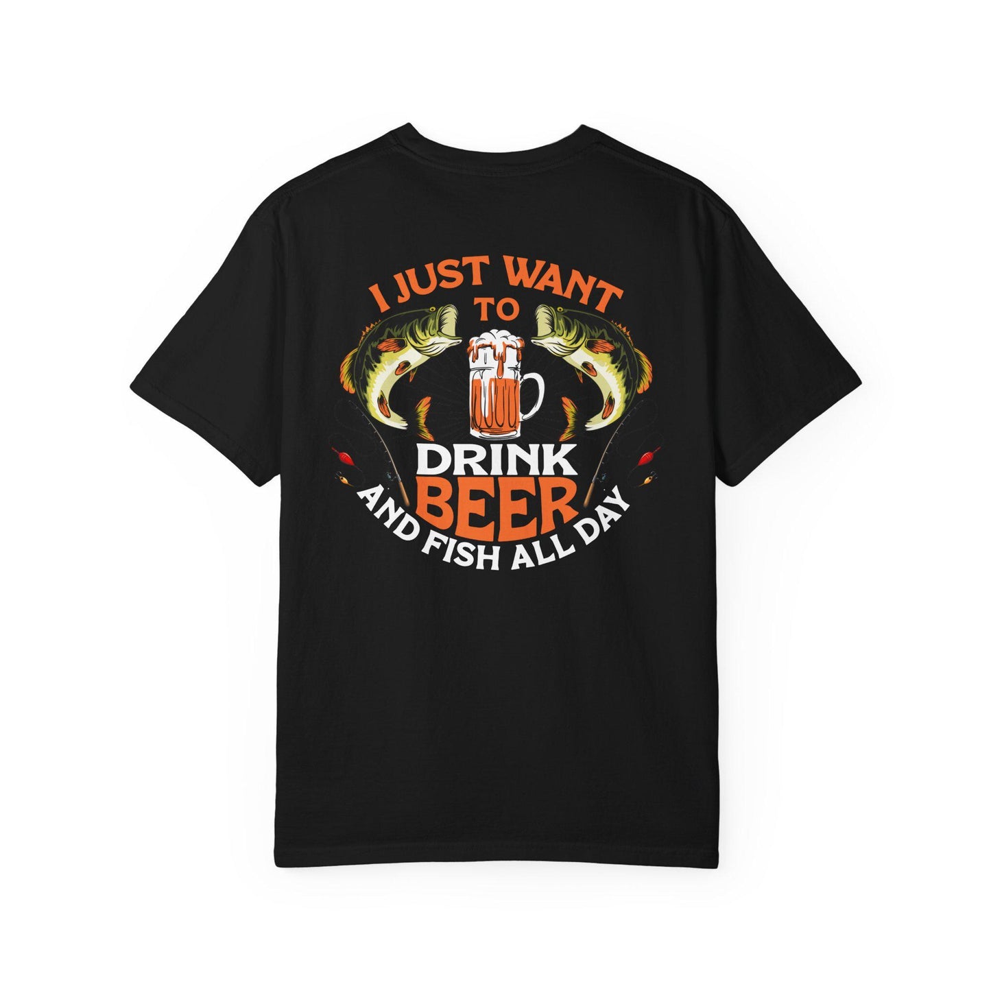 Fishing Enthusiast T-Shirt, I Just Want to Beer Tee, Gifts for Fishermen, Beer Lover's Apparel, Outdoor Adventure Shirt, Funny Fishing