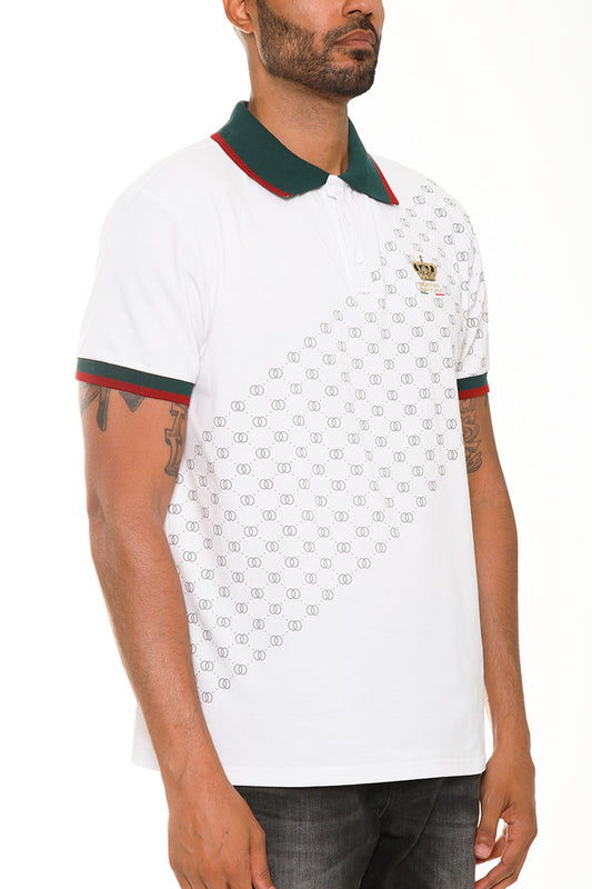 Italian Print Collared Polo Shirt - Toddcraft