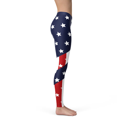 Womens American Flag Leggings - Toddcraft