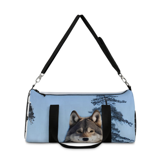 Wolf Print Duffel Bag, Travel Bag, Gym Bag, Weekend Bag, Pet Lover Gift, Wilderness Adventure Gear - Toddcraft