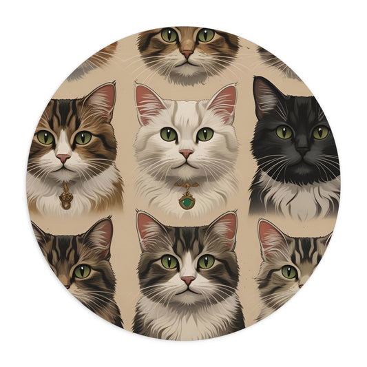 Cat-Themed Mouse Pad, Cute Cat Design Desk Accessory, Gifts for Cat Lovers, Home Office Decor, Pet Lover Gift - Toddcraft