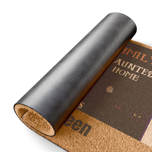 Personalized Halloween Doormat, Home Sweet Haunted Home, Spooky Welcome Mat, Fall Decor, Family Halloween Gift, Trick or Treat Entryway - Toddcraft