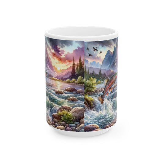Nature Scene Ceramic Mug - Perfect Gift for Adventurers, Coffee Lovers, Outdoor Enthusiasts, Cozy Mornings, and Camping Trips - Toddcraft