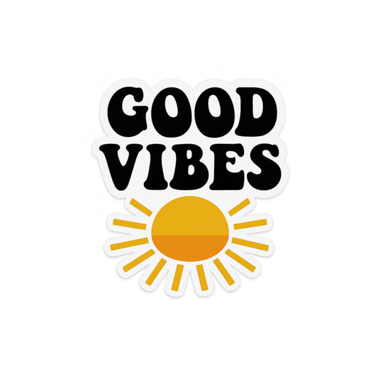 Good Vibes Kiss-Cut Stickers | Positive Energy Decals for Laptops, Water Bottles, Journals, Gifts - Toddcraft