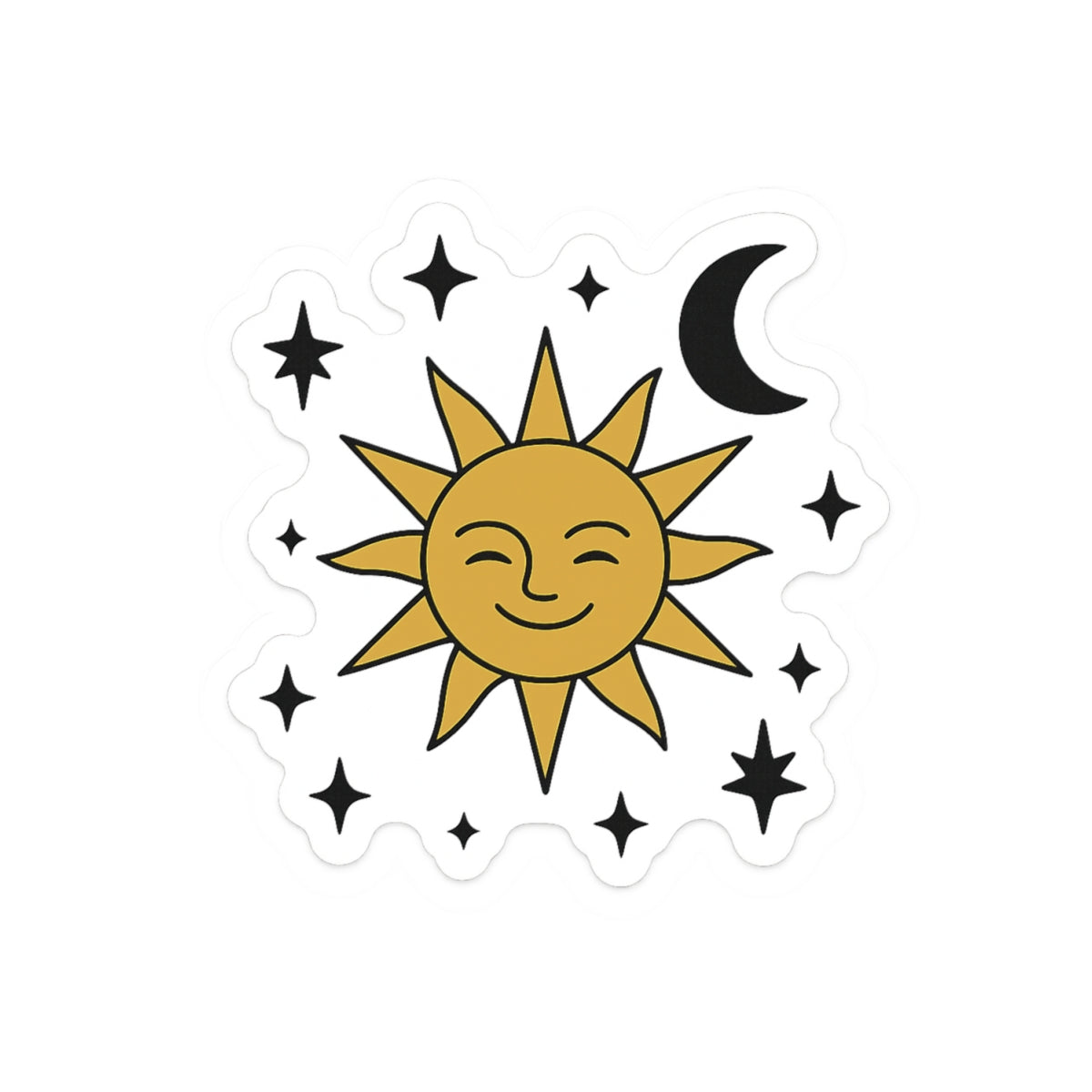 Sunny Smiles Kiss-Cut Stickers | Boho Aesthetic Stickers, Laptop Decals, Planner Decorations, Gift for Sun Lovers, Celestial Art - Toddcraft