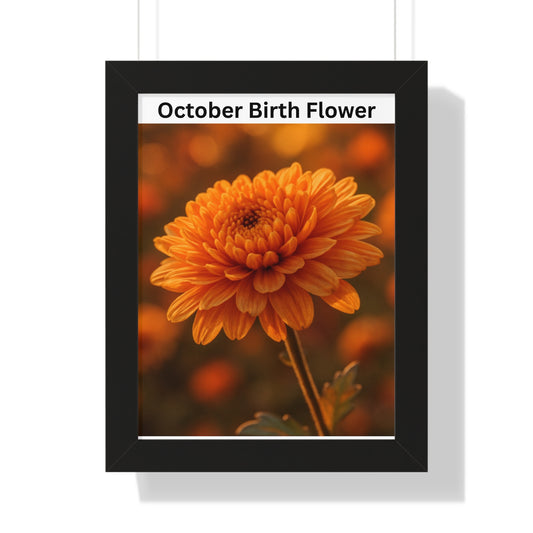 October Birth Flower Framed Poster - Floral Wall Art - Toddcraft