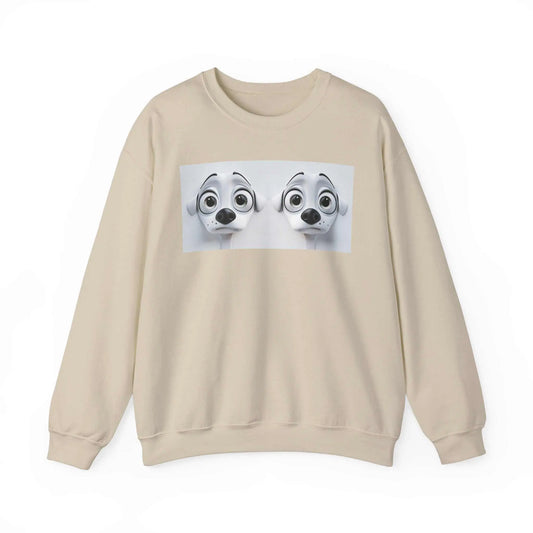 Sarcastic Dog Face 3D Sweatshirt with cozy cotton-polyester blend and ribbed collar.