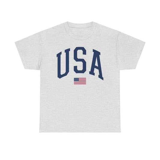 Unisex Heavy Cotton Tee USA Flag - Toddcraft