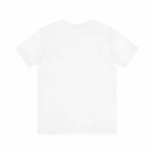 Unisex jersey short sleeve tee in white, featuring a classic crew neck design.
