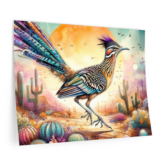 Roadrunner Wall Decals desert landscape minimalist decor water painting - Toddcraft