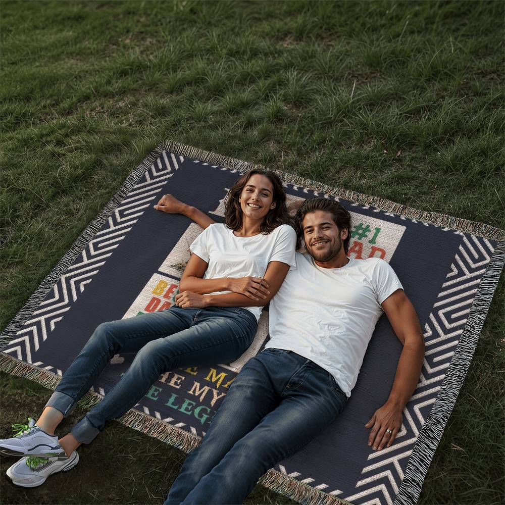Dad Heirloom Woven Blanket 80x60 – Personalized Horizontal Throw with Message Warm Gift for Father’s Day, Birthday, or Christmas - Toddcraft
