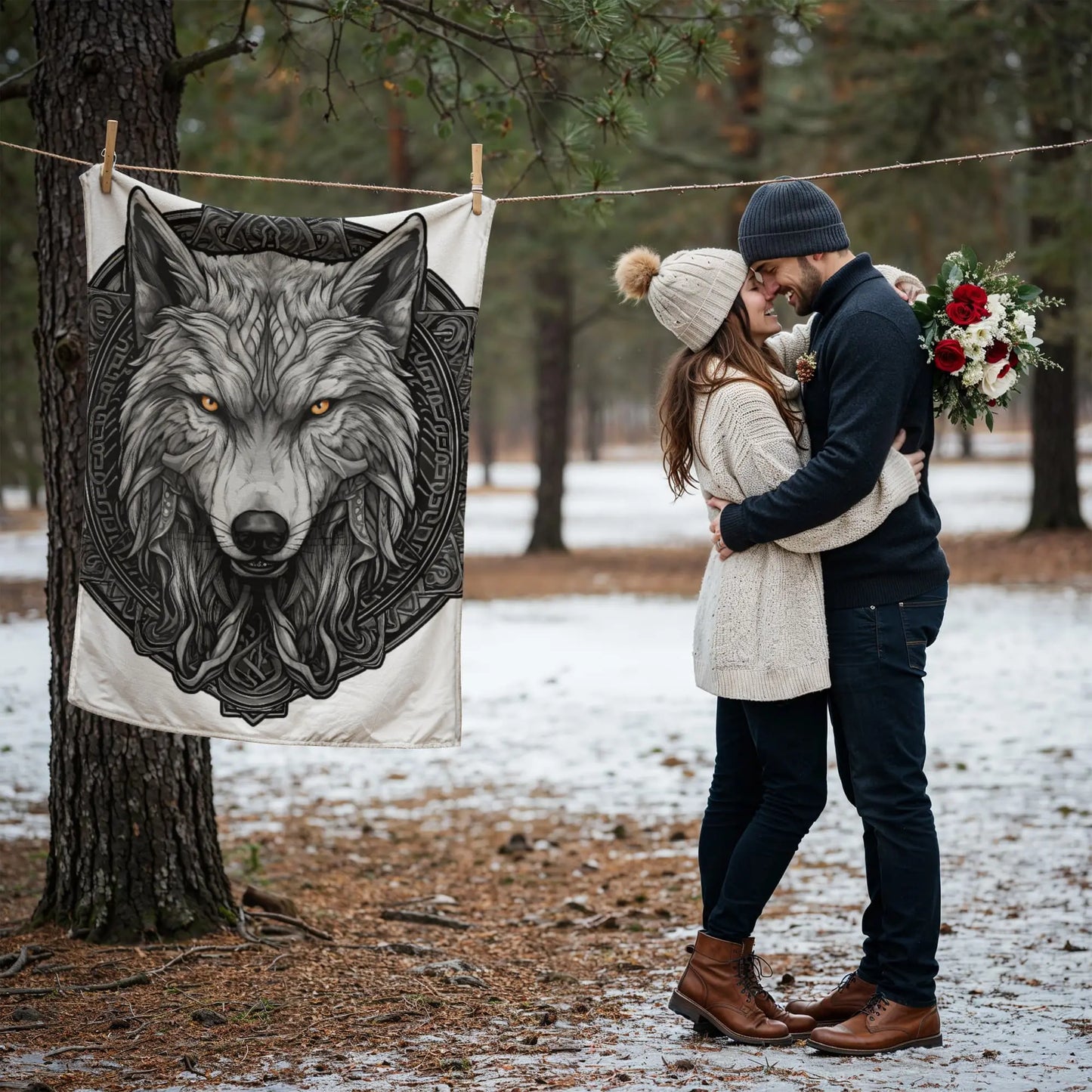 wolf coral fleece blanket - Toddcraft