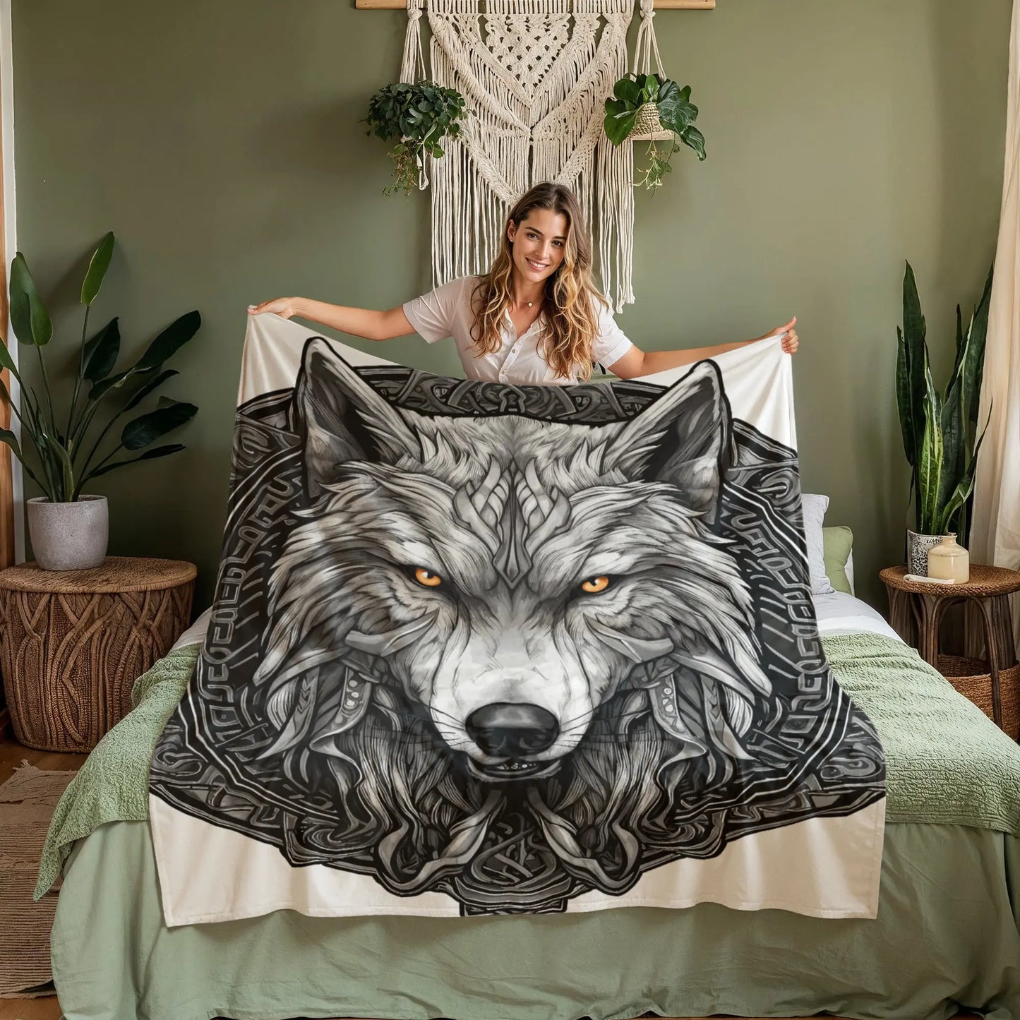 wolf coral fleece blanket - Toddcraft