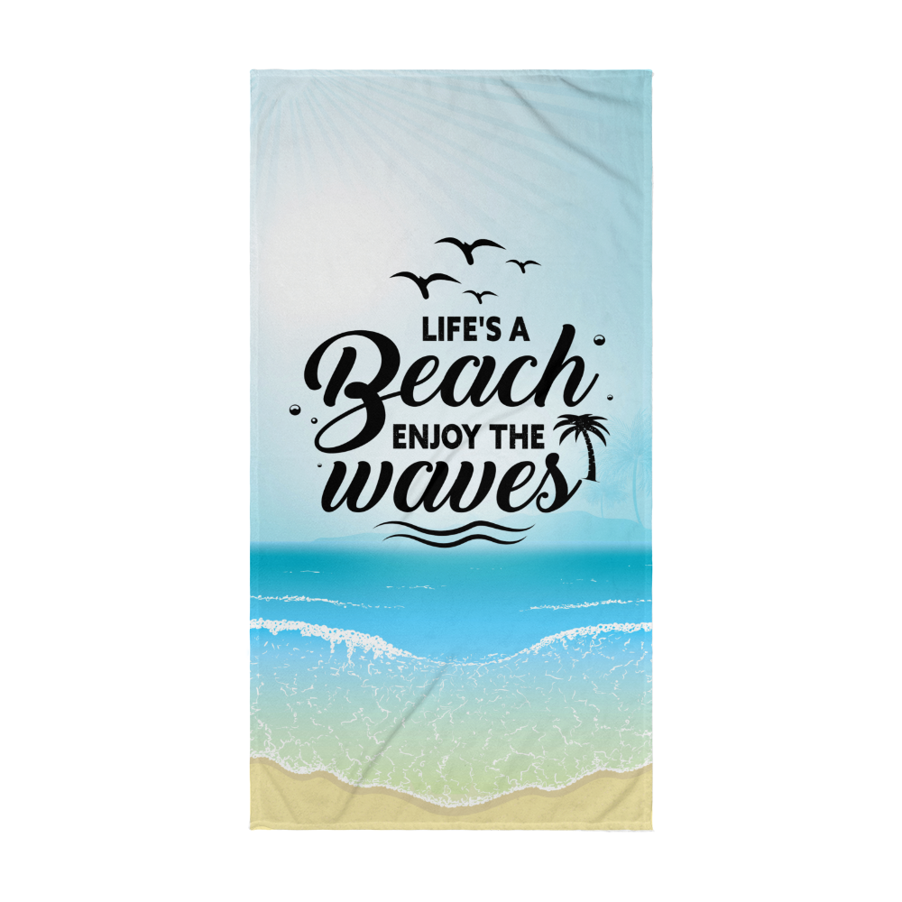 Life's a Beach – Enjoy the Waves | Premium Beach Towel - Toddcraft