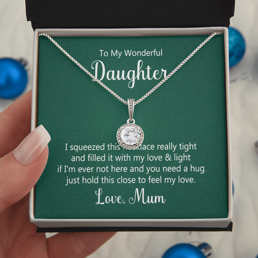 Eternal Hope Necklace in gift box with heartfelt message card for daughter.