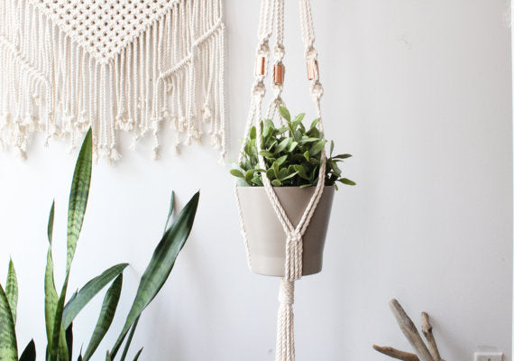 Macrame Plant Hanger, Copper Macrame - Toddcraft